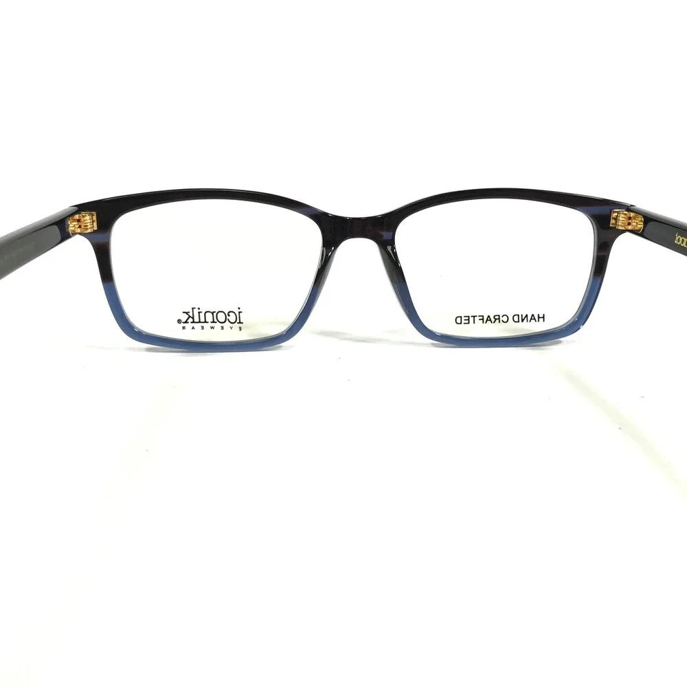 Iconik Eyeglasses Frames PK C2 Black Blue Tortoise Square Horn Rim 50-16-145